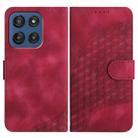 For Motorola Edge 60 Elephant Head Embossed Phone Leather Case with Lanyard(Rose Red) - 1