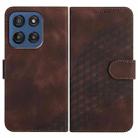 For Motorola Edge 60 Elephant Head Embossed Phone Leather Case with Lanyard(Coffee) - 1