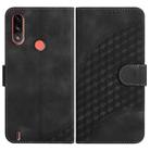 For Motorola Moto E7 Power Elephant Head Embossed Phone Leather Case with Lanyard(Black) - 1