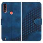 For Motorola Moto E7 Power Elephant Head Embossed Phone Leather Case with Lanyard(Royal Blue) - 1
