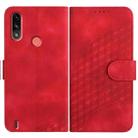 For Motorola Moto E7 Power Elephant Head Embossed Phone Leather Case with Lanyard(Red) - 1