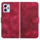 For Motorola Moto G23 Elephant Head Embossed Phone Leather Case with Lanyard(Rose Red) - 1