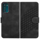 For Motorola Moto G42 Elephant Head Embossed Phone Leather Case with Lanyard(Black) - 1