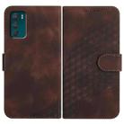 For Motorola Moto G42 Elephant Head Embossed Phone Leather Case with Lanyard(Coffee) - 1