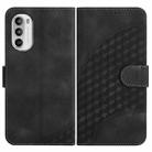 For Motorola Moto G52 Elephant Head Embossed Phone Leather Case with Lanyard(Black) - 1