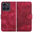 For Motorola Moto G56 5G Elephant Head Embossed Phone Leather Case with Lanyard(Rose Red) - 1