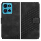 For Motorola Moto G75 5G Elephant Head Embossed Phone Leather Case with Lanyard(Black) - 1