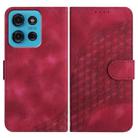 For Motorola Moto G75 5G Elephant Head Embossed Phone Leather Case with Lanyard(Rose Red) - 1