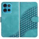 For Motorola Moto G75 5G Elephant Head Embossed Phone Leather Case with Lanyard(Light Blue) - 1