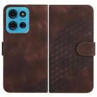 For Motorola Moto G75 5G Elephant Head Embossed Phone Leather Case with Lanyard(Coffee) - 1