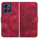 For Motorola Moto G86 Power Elephant Head Embossed Phone Leather Case with Lanyard(Rose Red) - 1