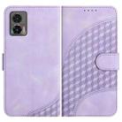 For Motorola Edge 30 Neo Elephant Head Embossed Phone Leather Case with Lanyard(Light Purple) - 1