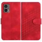 For Motorola Edge 30 Neo Elephant Head Embossed Phone Leather Case with Lanyard(Red) - 1