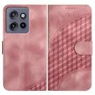 For Motorola Edge 50 Neo Elephant Head Embossed Phone Leather Case with Lanyard(Pink) - 1