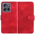 For Motorola Edge 50 Neo Elephant Head Embossed Phone Leather Case with Lanyard(Red) - 1