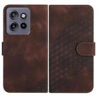 For Motorola Edge 50 Neo Elephant Head Embossed Phone Leather Case with Lanyard(Coffee) - 1