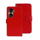For Asus Zenfone 10 idewei Crazy Horse Texture Leather Phone Case(Red) - 1