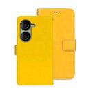 For Asus Zenfone 10 idewei Crazy Horse Texture Leather Phone Case(Yellow) - 1