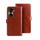 For Asus Zenfone 10 idewei Crazy Horse Texture Leather Phone Case(Brown) - 1
