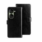 For Asus Zenfone 10 idewei Crazy Horse Texture Leather Phone Case(Black) - 1