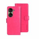 For Asus Zenfone 10 idewei Crazy Horse Texture Leather Phone Case(Rose Red) - 1