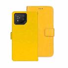 For ASUS ROG Phone 8 idewei Crazy Horse Texture Leather Phone Case(Yellow) - 1