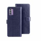 For Nokia G42 5G idewei Crazy Horse Texture Leather Phone Case with Holder(Blue) - 1