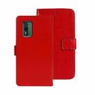 For Nokia XR21 idewei Crazy Horse Texture Leather Phone Case with Holder(Red) - 1