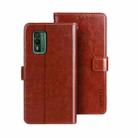 For Nokia XR21 idewei Crazy Horse Texture Leather Phone Case with Holder(Brown) - 1