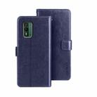 For Nokia XR21 idewei Crazy Horse Texture Leather Phone Case with Holder(Blue) - 1