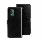 For Nokia XR21 idewei Crazy Horse Texture Leather Phone Case with Holder(Black) - 1