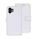 For Nothing Phone 2 idewei Crazy Horse Texture Leather Phone Case with Holder(White) - 1