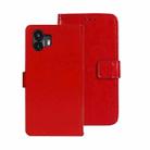 For Nothing Phone 2 idewei Crazy Horse Texture Leather Phone Case with Holder(Red) - 1