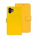 For Nothing Phone 2 idewei Crazy Horse Texture Leather Phone Case with Holder(Yellow) - 1