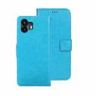 For Nothing Phone 2 idewei Crazy Horse Texture Leather Phone Case with Holder(Sky Blue) - 1