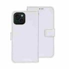 For iPhone 15 Pro idewei Crazy Horse Texture Leather Phone Case with Holder(White) - 1