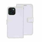 For iPhone 15 Plus idewei Crazy Horse Texture Leather Phone Case with Holder(White) - 1