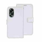 For OPPO A58 4G Global idewei Crazy Horse Texture Leather Phone Case with Holder(White) - 1