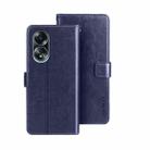 For OPPO A58 4G Global idewei Crazy Horse Texture Leather Phone Case with Holder(Blue) - 1