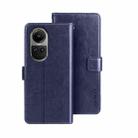 For OPPO Reno10 / Reno10 Pro Global idewei Crazy Horse Texture Leather Phone Case with Holder(Blue) - 1