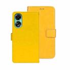 For OPPO A78 4G Global idewei Crazy Horse Texture Leather Phone Case with Holder(Yellow) - 1