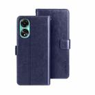 For OPPO A78 4G Global idewei Crazy Horse Texture Leather Phone Case with Holder(Blue) - 1