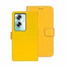 For OPPO A79 5G Global idewei Crazy Horse Texture Leather Phone Case with Holder(Yellow) - 1