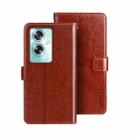 For OPPO A79 5G Global idewei Crazy Horse Texture Leather Phone Case with Holder(Brown) - 1