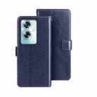 For OPPO A79 5G Global idewei Crazy Horse Texture Leather Phone Case with Holder(Blue) - 1