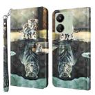 For Xiaomi Redmi 13C 5G / 4G 3D Painting Pattern Flip Leather Phone Case(Cat Tiger) - 1