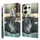 For Xiaomi Redmi Note 13 4G 3D Painting Pattern Flip Leather Phone Case(Cat Tiger) - 1