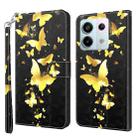 For Xiaomi Redmi Note 13 Pro 5G 3D Painting Pattern Flip Leather Phone Case(Gold Butterfly) - 1