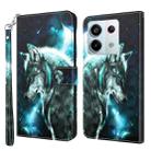 For Xiaomi Redmi Note 13 Pro 5G 3D Painting Pattern Flip Leather Phone Case(Wolf) - 1