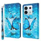 For Xiaomi Redmi Note 13 Pro 5G 3D Painting Pattern Flip Leather Phone Case(Three Butterflies) - 1